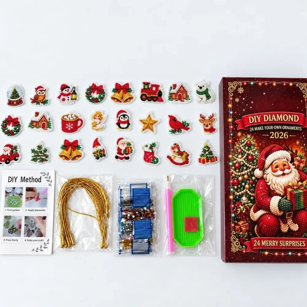 New Shiny Christmas Tree Hanging Ornaments Handmade Craft Christmas Themed Pendant Set Hanging Christmas Ornaments Kit