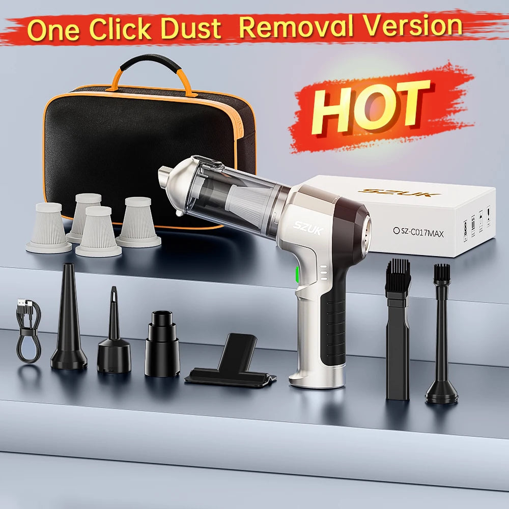 SZUK NEW C017MAX Car Vacuum Cleaner Wireless Mini Handheld Strong Suction Cleaning Machine Portable Vacuum Cleaner for Car Home