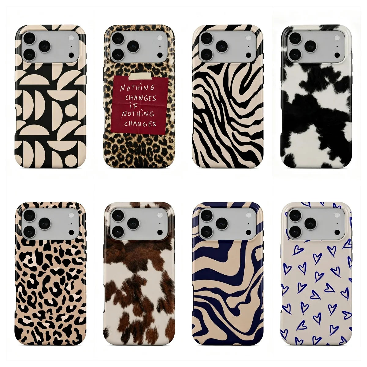 Luxury Ins Cool Animal Print Phone Case for iPhone 18 17 17e 16e 16 15 14 13 12 11 Air Pro Max Plus Double-layer Back Cover