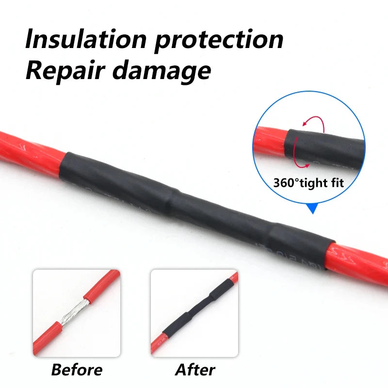 2:1/3:1/4:1 Heat Shrink Tubing Set, 73–900 Pieces, Cable Repair Kit, Wire Insulation and Heat-Resistant Protective Sleeving