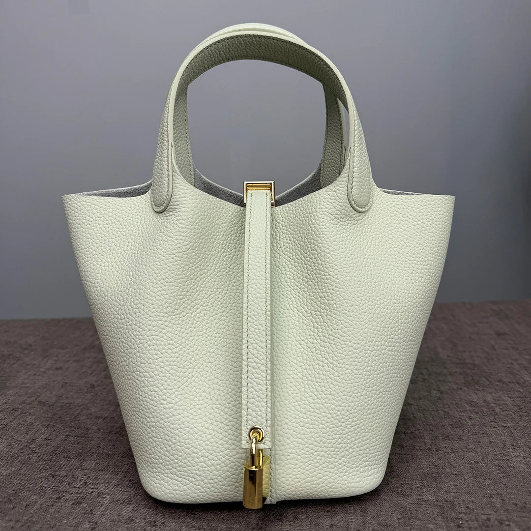 Women's Bag Bucket Bags Female Tote Bag High Quality Hand Bag Ladies Designer Luxury Genuine Togo Leather Shoulder Bag Organizer