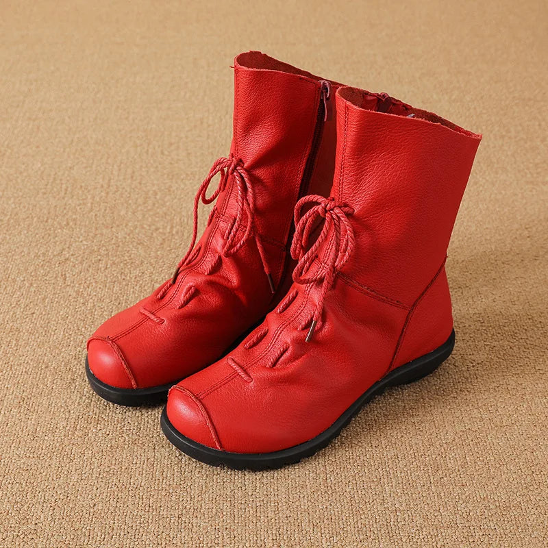 Damen-Kurzstiefel aus PU-Leder für Herbst und Winter, mit Plüschfutter, weicher rutschfester Sohle, bequemen niedrigen Absätzen und lässigem Stil, knöchelhoch