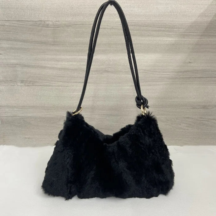 NEW Women Winter Real rabbit Fur Handbag Luxury Genuine rabbit Fur Party Bag Tote Designer High Quality Real Fur Handbags Female