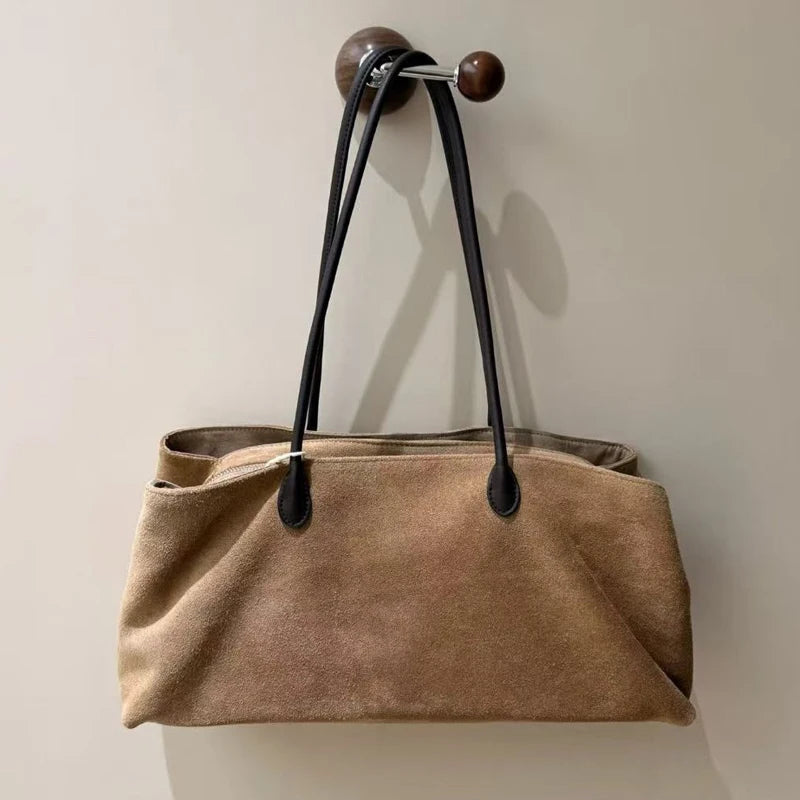 Customize Initials Tote Bags For Women Luxury Designer Handbag Purses 2026 New In Suede Cowhide Large Capacity Underarm Shoulder