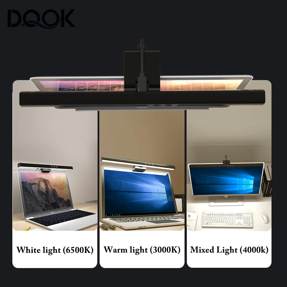 LED-Bildschirmleuchte für Schreibtisch, PC und Laptop, hängende Tischleuchte fürs Büro, zum Lernen und Lesen, für LCD-Monitore