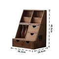 Holz-Aufbewahrungsständer Schreibtisch-Organizer Regal Tisch-Vitrine Kosmetik-Organizer Schubladen-Aufbewahrungsbox Schreibwarenregal
