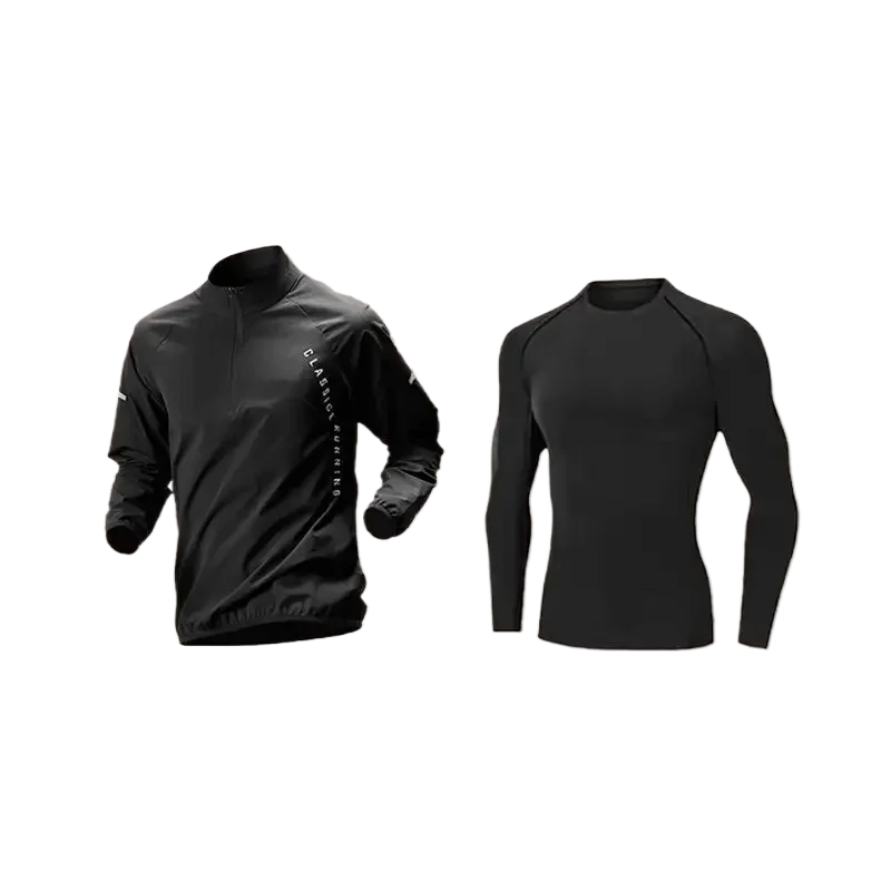 Completo sportivo con zip e maniche lunghe