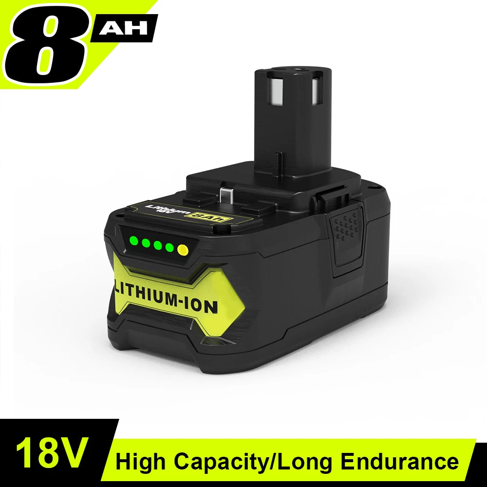 Für RYOBI 18-V-Hochleistungs-Lithium-Akku, geringe Selbstentladung, geeignet für alle RYOBI-Werkzeuge P104, P107, P108, P109, RB18L20