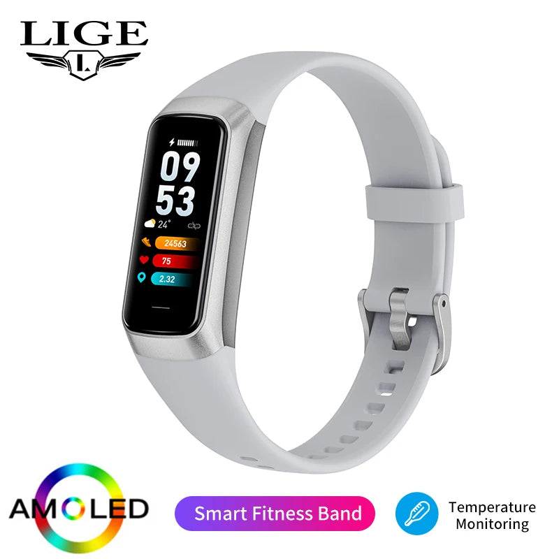 LIGE AMOLED Bluetooth Smartwatch