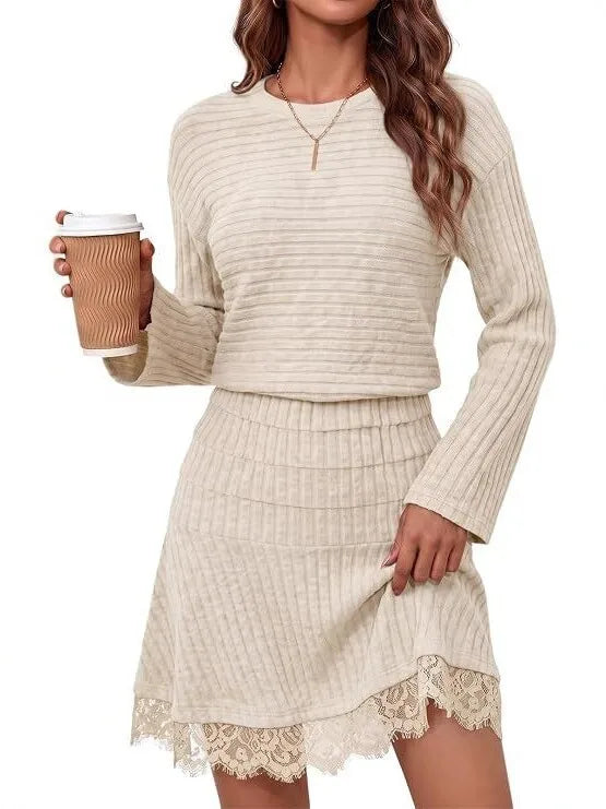 Completo donna a due pezzi con top e gonna in pizzo — immagine 8