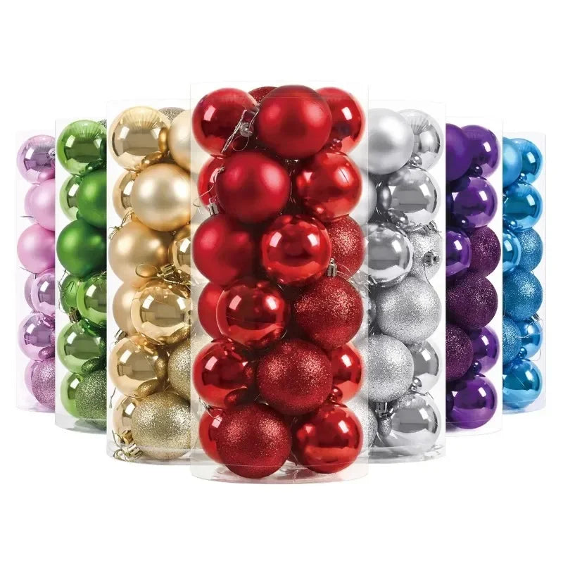 2025 24Pcs 3/4/6CM Christmas Balls Big Ball Christmas Tree Pendant Ornaments for Party Decor New Year Navidad Gifts Accessory