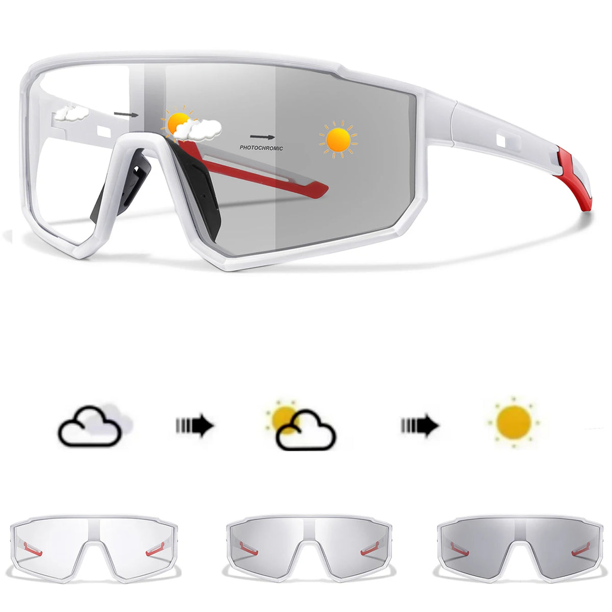 New Style Brand Photochromic Eyewear for Men and Women, MTB and Cycling Glasses, Running and Fishing Glasses, Comfortable Windproof Goggles