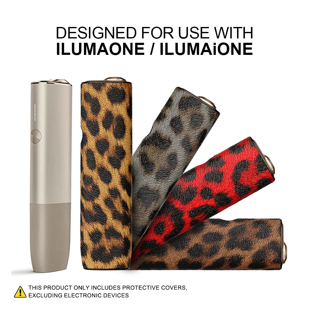 Funda protectora de piel sintética adecuada para ILUMA ONE, con estampado de leopardo para proteger los accesorios del cigarrillo electrónico.