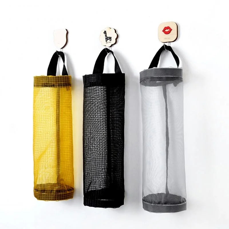 Soporte de pared para bolsas de comestibles, dispensador colgante de bolsas de plástico, organizador de almacenamiento para bolsas de basura en la cocina