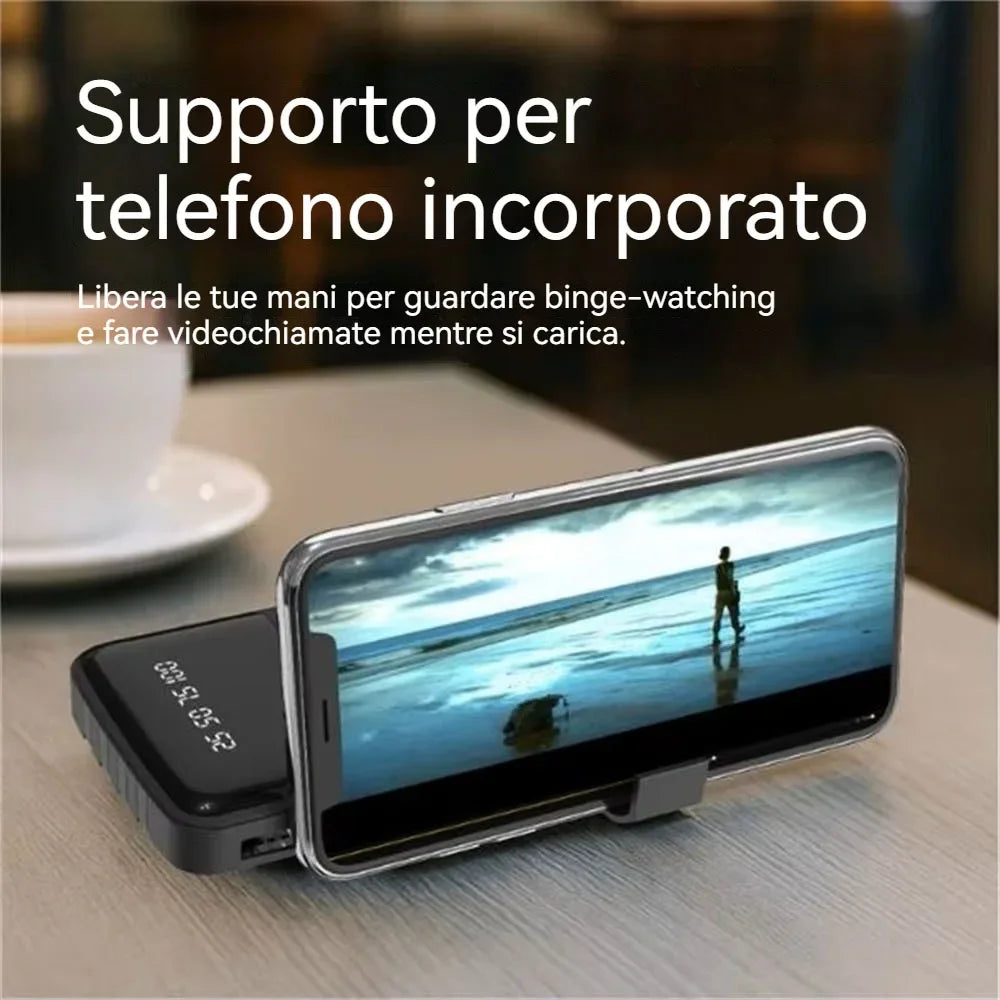 10000Mah/20000Mah/30000Mah Sichere Qualitäts-Powerbank mit LED-Digitalanzeige, tragbare externe Batterie für die Stromversorgung im Freien, ausreichend für Handy/Tablet, mit 4 Kabeln + USB-Typ-C/USB-A-Anschlüssen