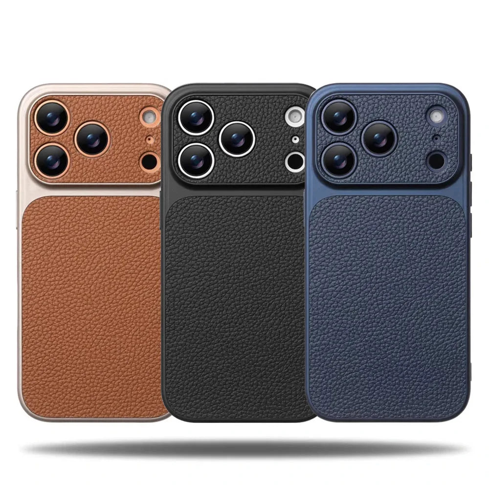 Luxury Lychee Leather Matte Phone Case For iPhone 18 Pro Max 17 Air 16 15 14Plus 13 12 11 Shockproof Bumper Back Protector Cover