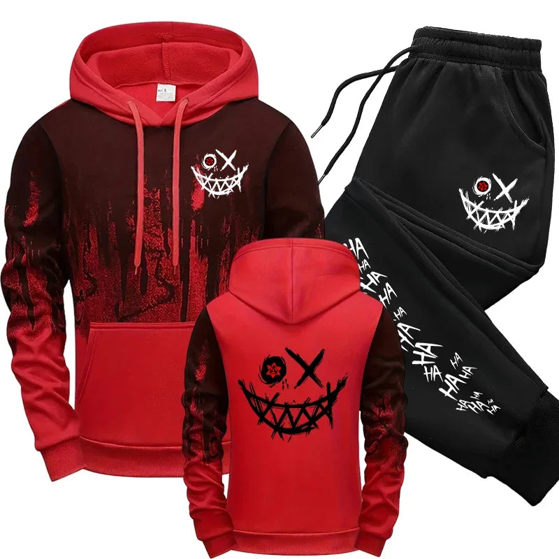 2025 Urban Fashion Hoodie-Sportbekleidungsset für Herren, Kapuzensweatshirt und Jogginghose, Herbst/Winter, lässiger Trainingsanzug für den Alltag