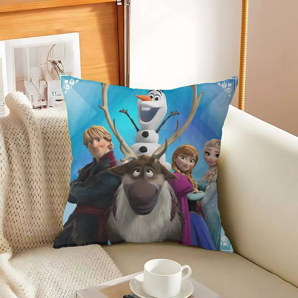 Cartoon F-Frozen Maple Design Cushion Cover, Happy Autumn Harvest Decor, Holiday Decoration Pillow Cover