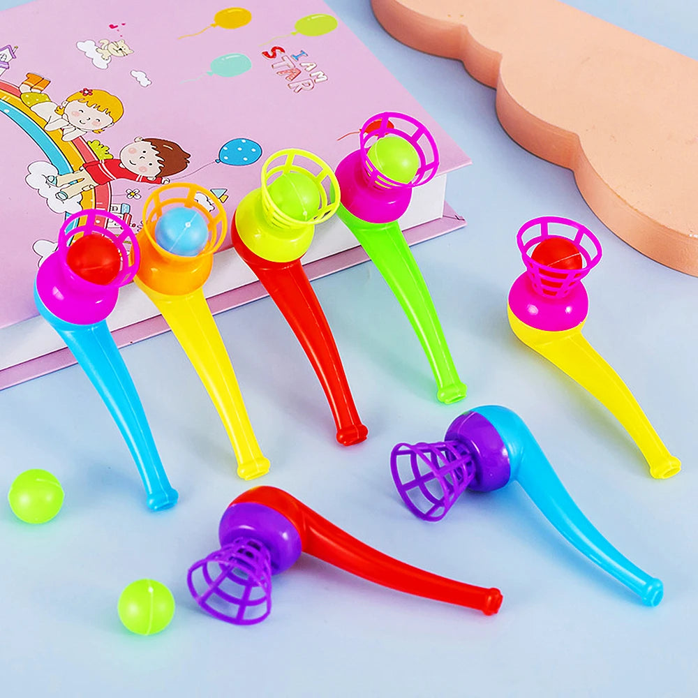 Gioco con tubi a soffio e palline sospese per feste