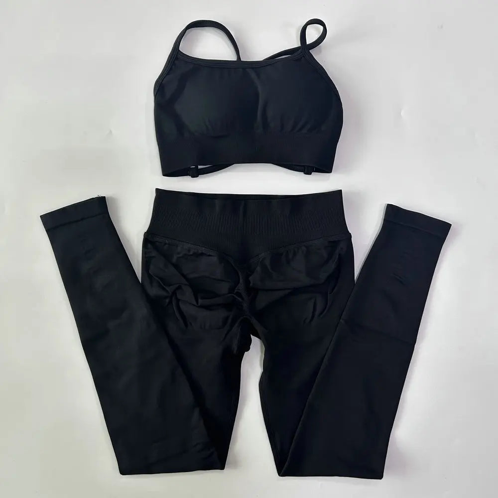 Ensemble yoga femme, haut et short