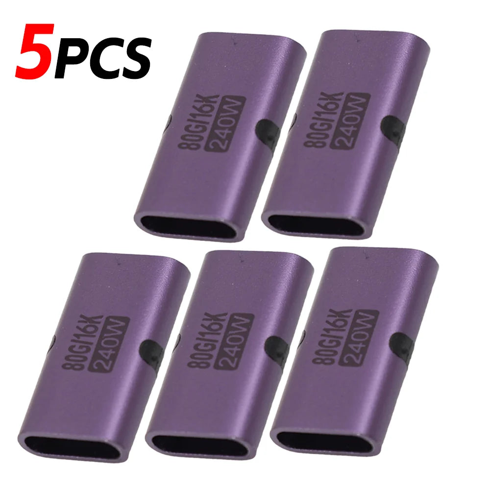 1-10pcs 240W PD USB C Female To Female Adapter 80Gbps High-Speed 16K 60Hz Video for MacBook Pro Air IPad Type-C HUB Converter