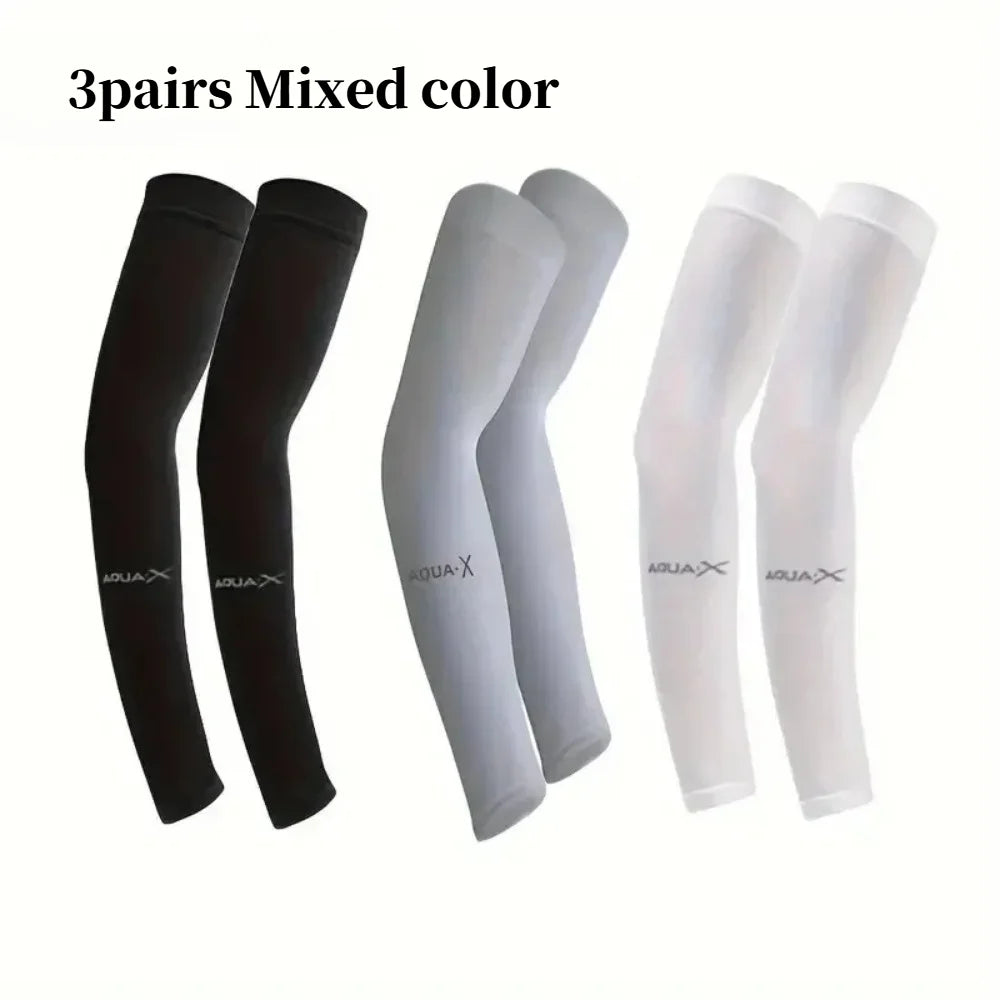 3 paires de manchons respirants pour les bras, protection solaire, pour le sport, la conduite et les aventures en plein air