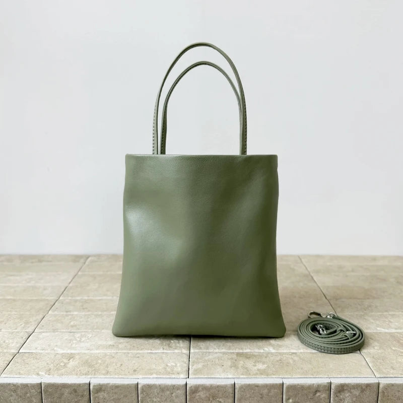 Classic Leather Small Slim Tote Bags For Women Luxury Designer Handbag And Purse 2026 New In Sheepskin Handle Shoulder Crossbody