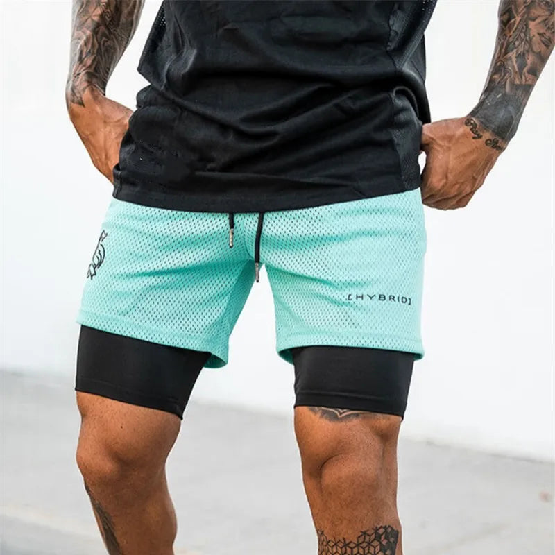 Men’s 2-in-1 Running Shorts for Gym and Training
