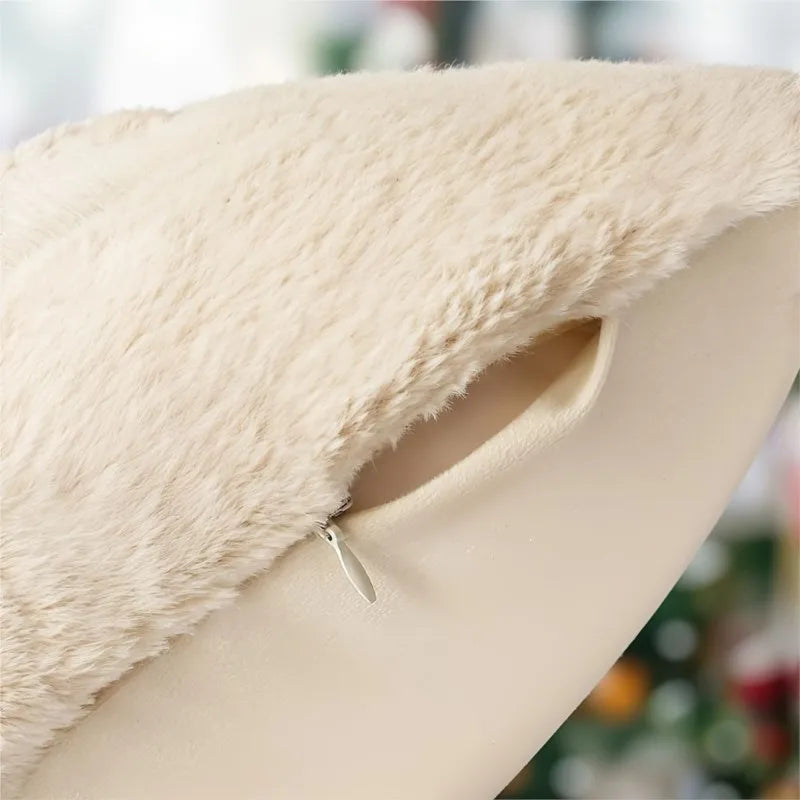 Weihnachtliches Zierkissen-Set – gestricktes Weihnachtsbaum-/Rentiermuster für Sofakissenbezüge im Wohnzimmer