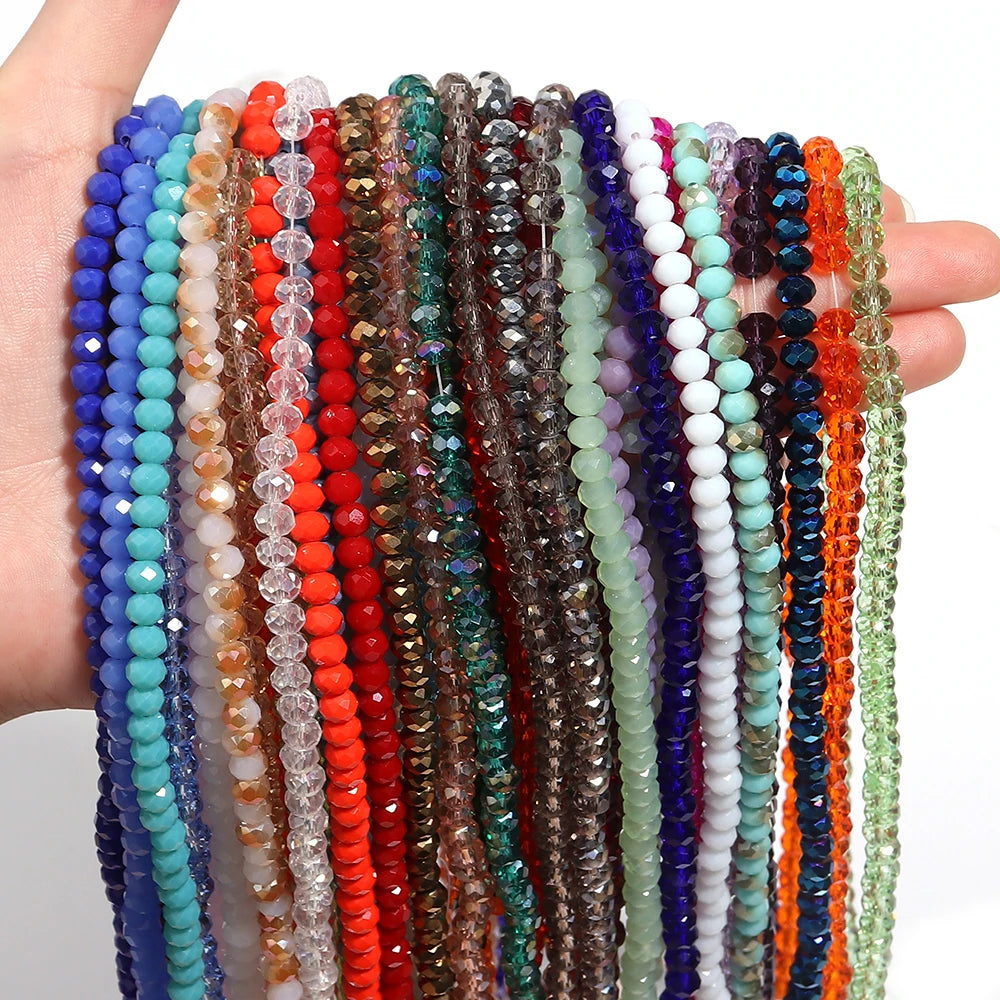 3/4/6/8/10mm farbige facettierte Kristallglasperlen lose Abstandshalterperlen für den Schmuckanfertigung DIY Armband Halskette Zubehör