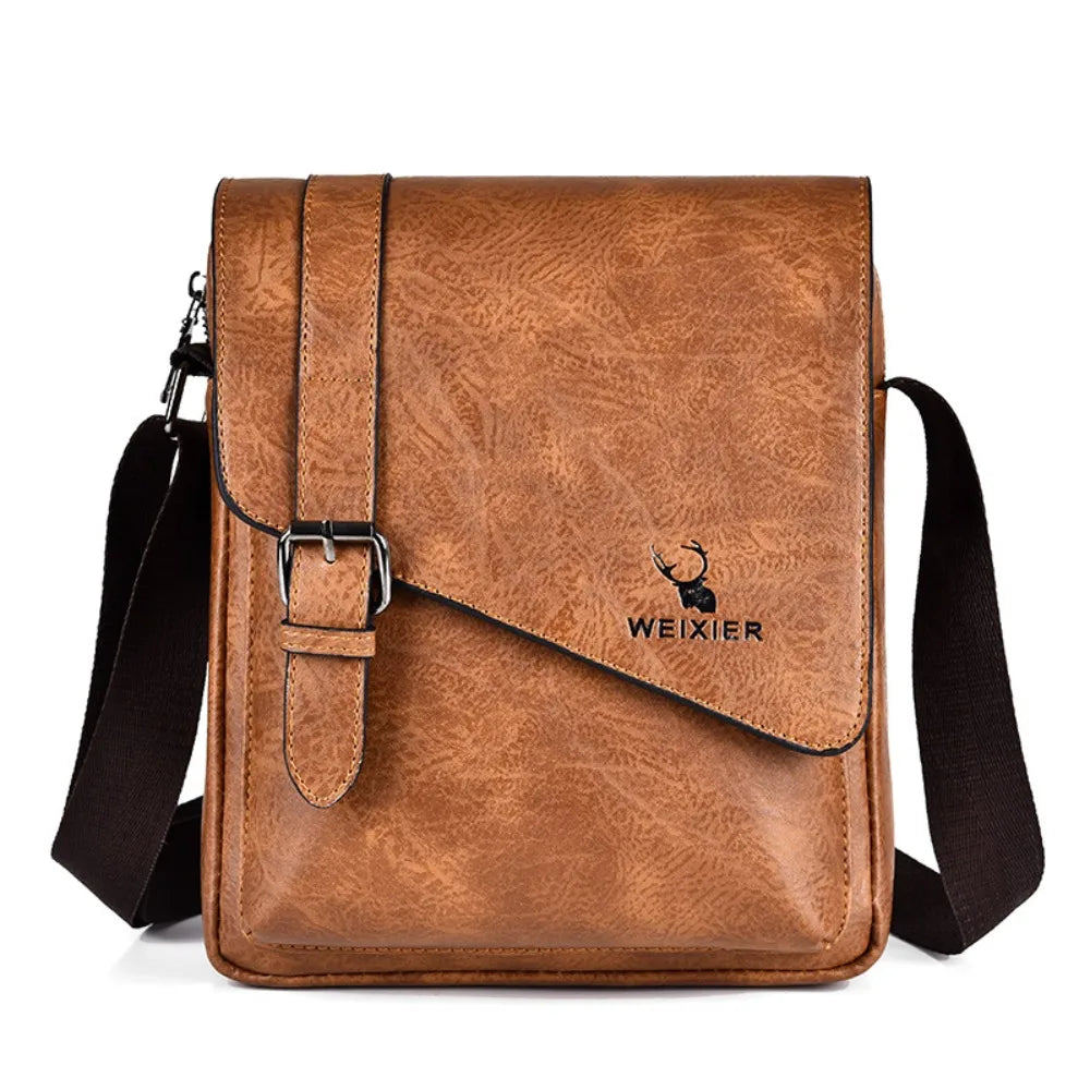 PU Leather Messenger Bag with Adjustable Strap