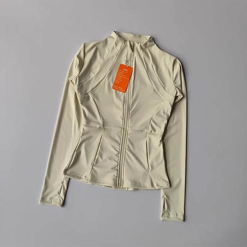 Giacca sportiva donna con zip e collo alto