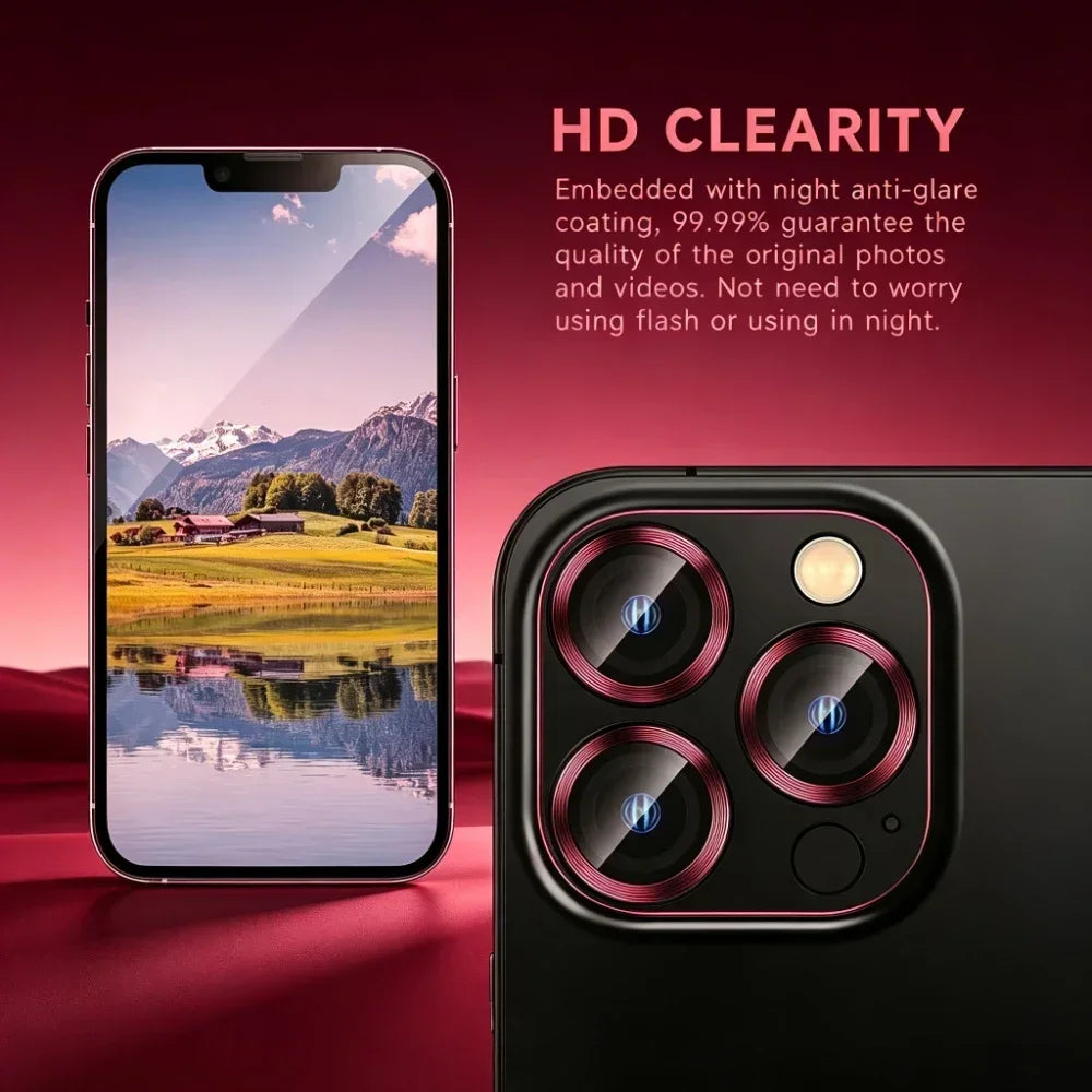 For IPhone 18 17 15 16 Pro Max Camera Lens Protector Glass Metal Ring Easy Installation Cover For Iphone 18 Pro Max Accessories