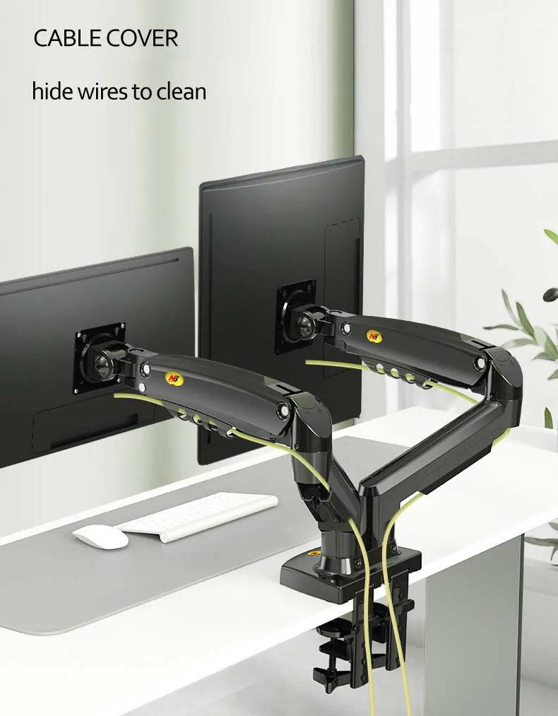 NB F160 Laptop-Halterung 10–17,3 Zoll, um 360° drehbar, Gasdruckfeder mit voller Beweglichkeit für 10–27 Zoll LCD-TV-Bildschirme und Monitore, Tisch- und Schreibtischhalterung