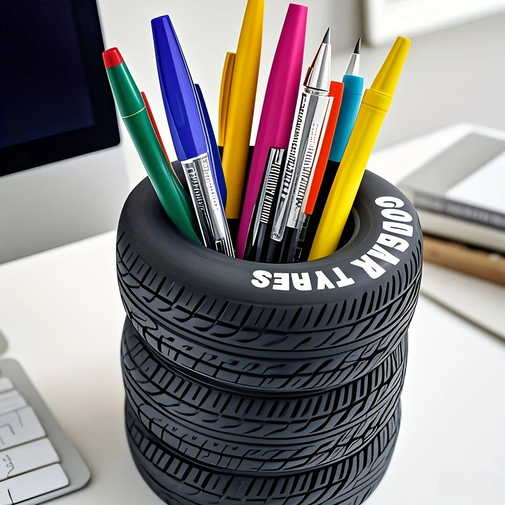 Tire-Shaped PVC Pen Holder