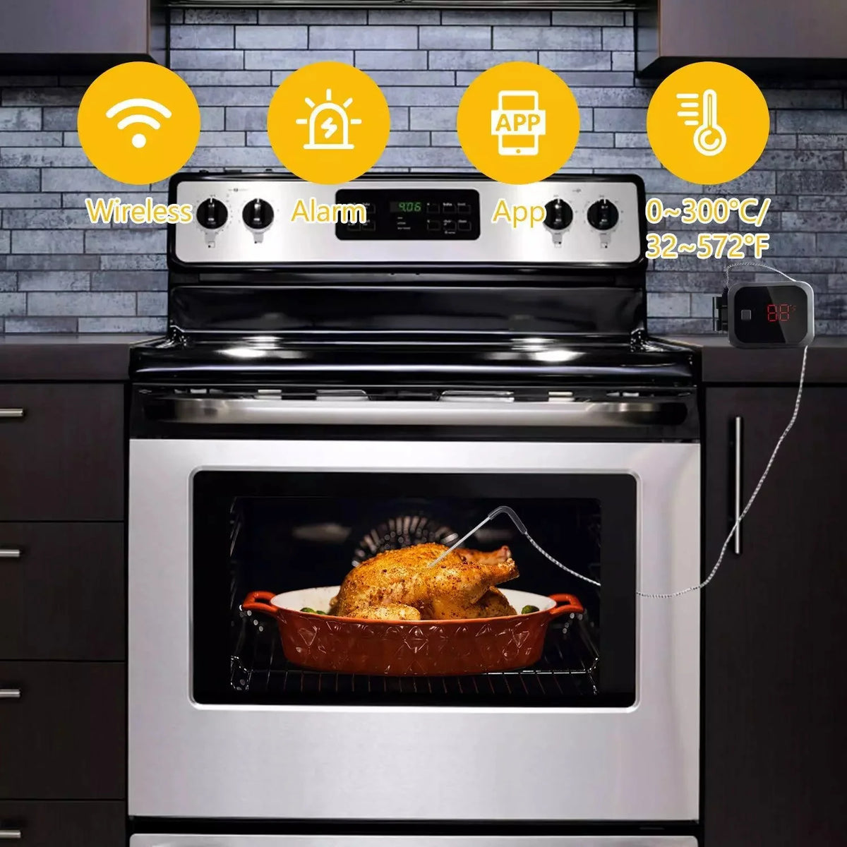 INKBIRD Digital Remote BBQ Thermometer with 2 Probe Bluetooth Smart Cooking Thermometer Wireless Meat Thermometer for Grill Oven