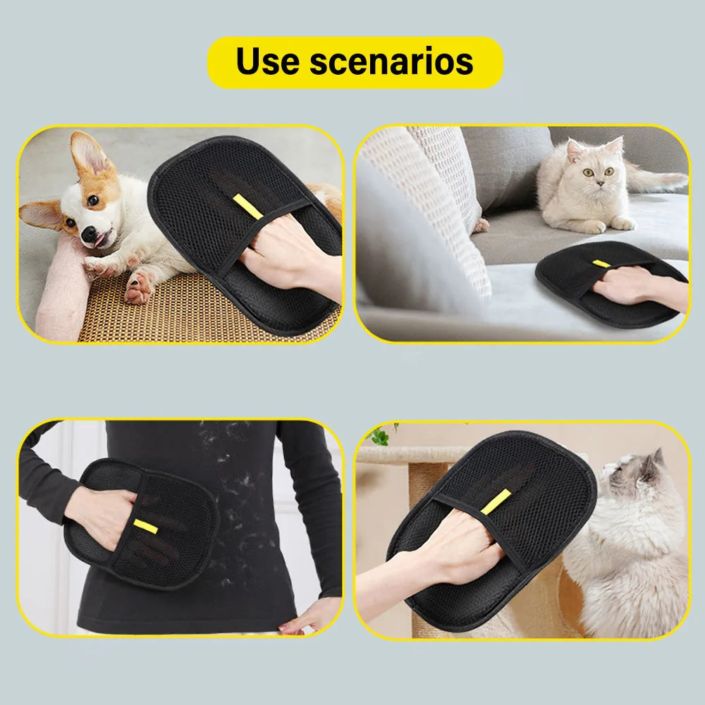 Gants de toilettage pour animaux, brosse antistatique pour enlever les poils d’animaux, outil pour retirer les poils de chien et de chat des canapés, tapis et vêtements