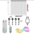 Rideau lumineux à LED RVB contrôlé par application intelligente, motifs personnalisables programmables et affichage de texte, guirlande lumineuse synchronisée sur la musique pour décoration d’Halloween et de Noël aux fenêtres et sur les murs