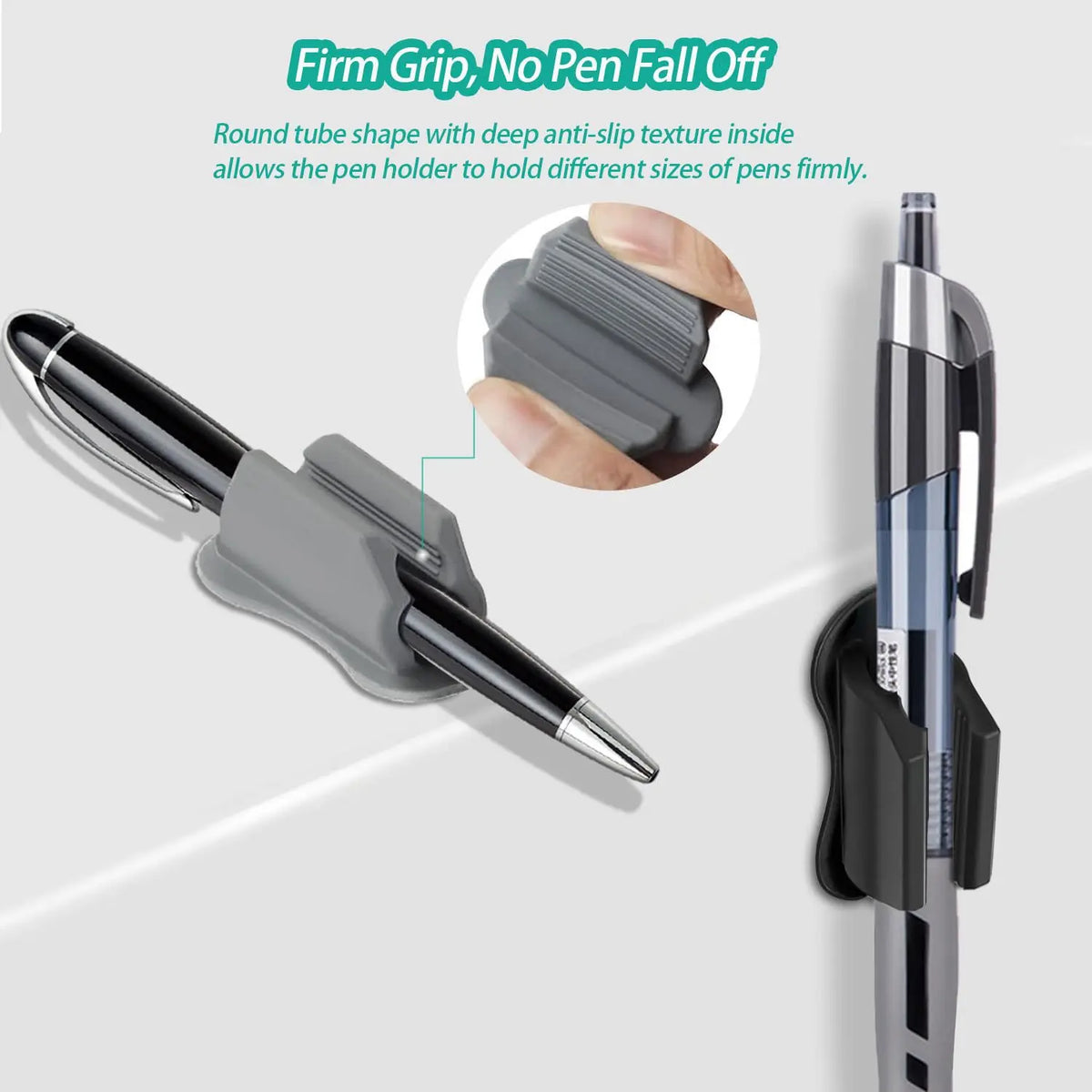 Adhesive Silicone Desk Pen Holders, 3-Piece Set