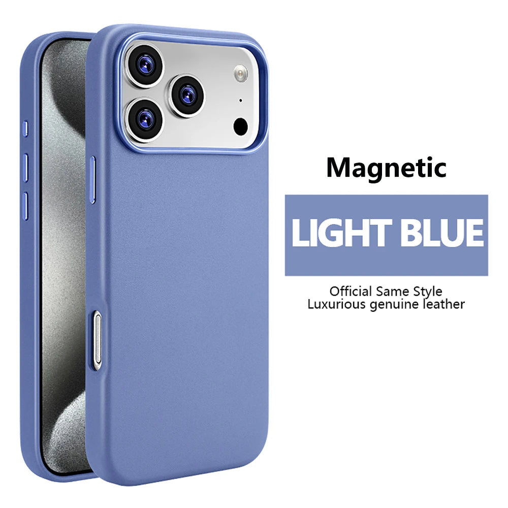 For Magsafe Leather Phone Case For iPhone 18 Pro Max Cover Magnetic Wireless Charging Shockproof Cover Accessories
