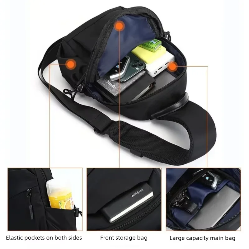 Unisex Polyester Sling Bag with Multiple Pockets