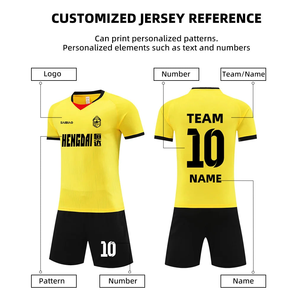 Adult Football Jersey Uniform Soccer Customize Men Kit Sports Clothes Women Futsal Sportswear Training Tracksuit Suit Clothing