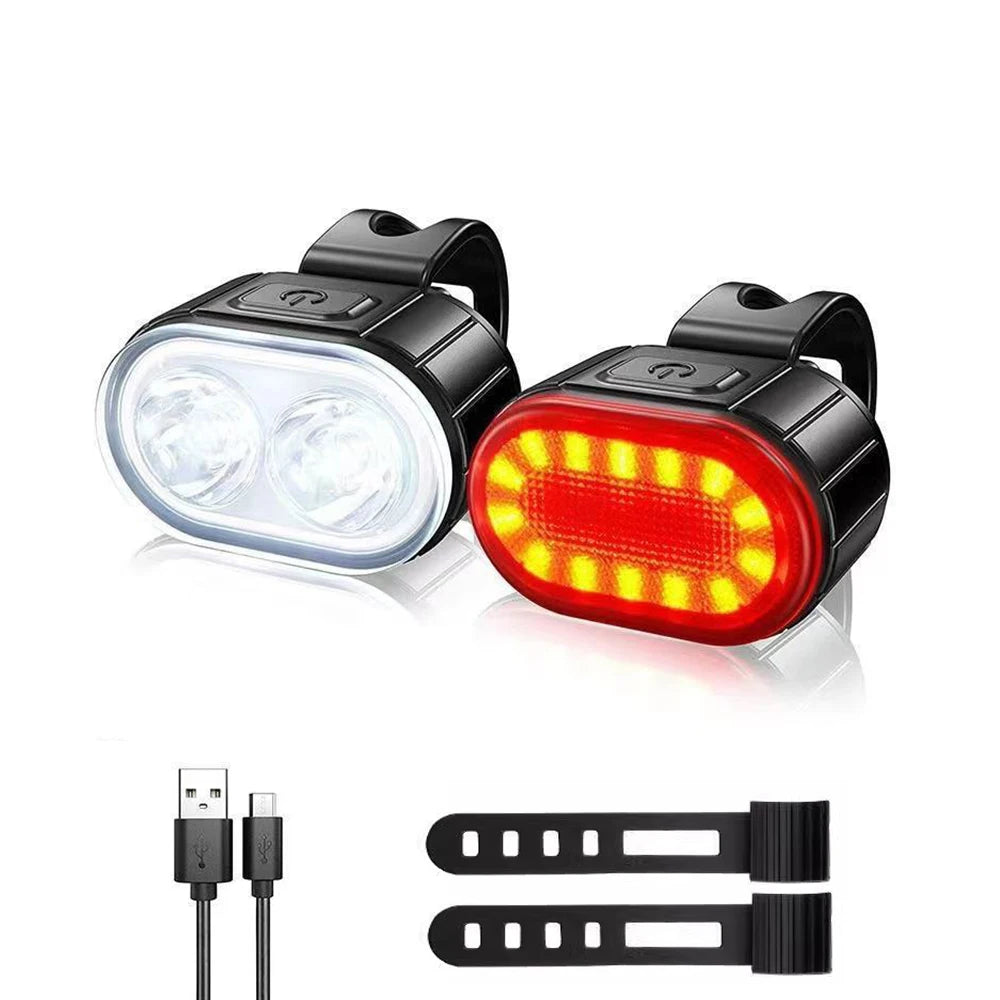 1000 lm Fahrrad-LED-Frontlicht, per USB aufladbar, mit intelligentem Sensor, wasserdichtem LED-Rücklicht und hellem Sicherheits-Blinklicht fürs Fahrrad