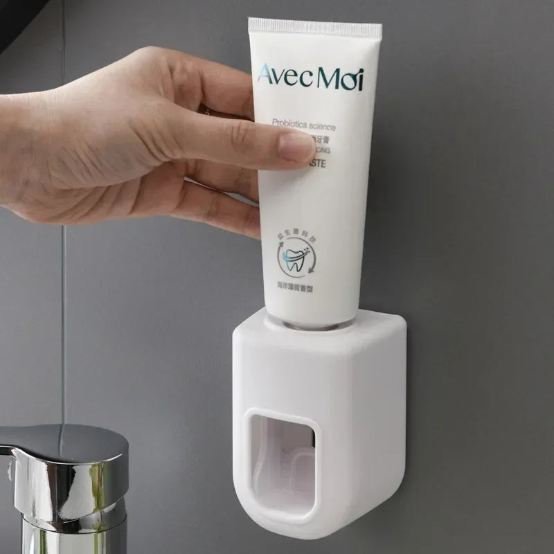 Automatischer Zahnpastaspender zur Wandmontage, wasserdicht, mit Zahnbürstenhalter – Badezimmerzubehör