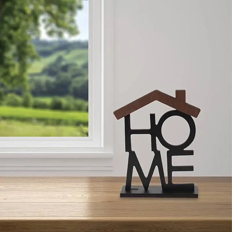 Adorno creativo de madera para el hogar, para mesa de centro del salón, armario, escritorio, pequeña decoración en forma de casa, regalo de cumpleaños o para estrenar casa