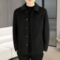High Quality Men's Short Style Woolen Coats Business Casual Solid Color 70% Wool Windbreaker Jackets Streetwear Warm Top Coats