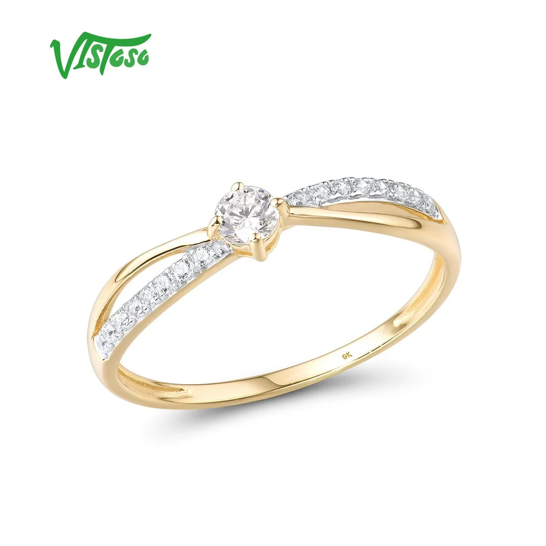 Anello donna in oro giallo 9 kt con zirconi