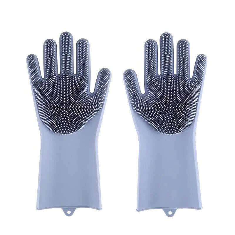 Guantes de limpieza y aseo para mascotas, guante de champú para bañar perros y gatos, esponja limpiadora mágica de silicona para lavar platos, guante quitapelos
