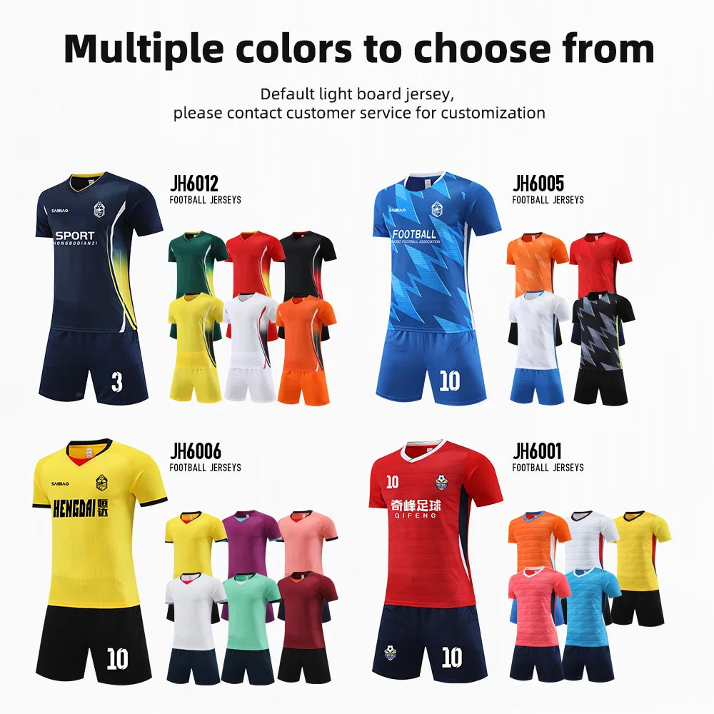 Adult Football Jersey Uniform Soccer Customize Men Kit Sports Clothes Women Futsal Sportswear Training Tracksuit Suit Clothing