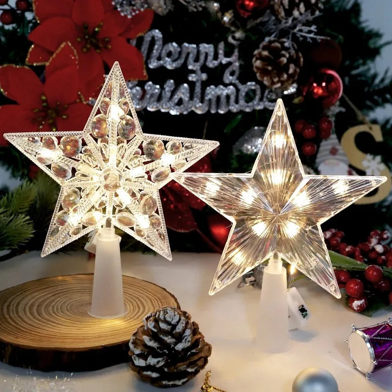 15cm Christmas Tree Decoration Stars Warm White Lights Home Room Decor LED Shining Lamp Xmas Festival TopStar Navidad 1.07in
